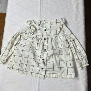 Carter's Cream and Black Long Sleeve Top 18 mos